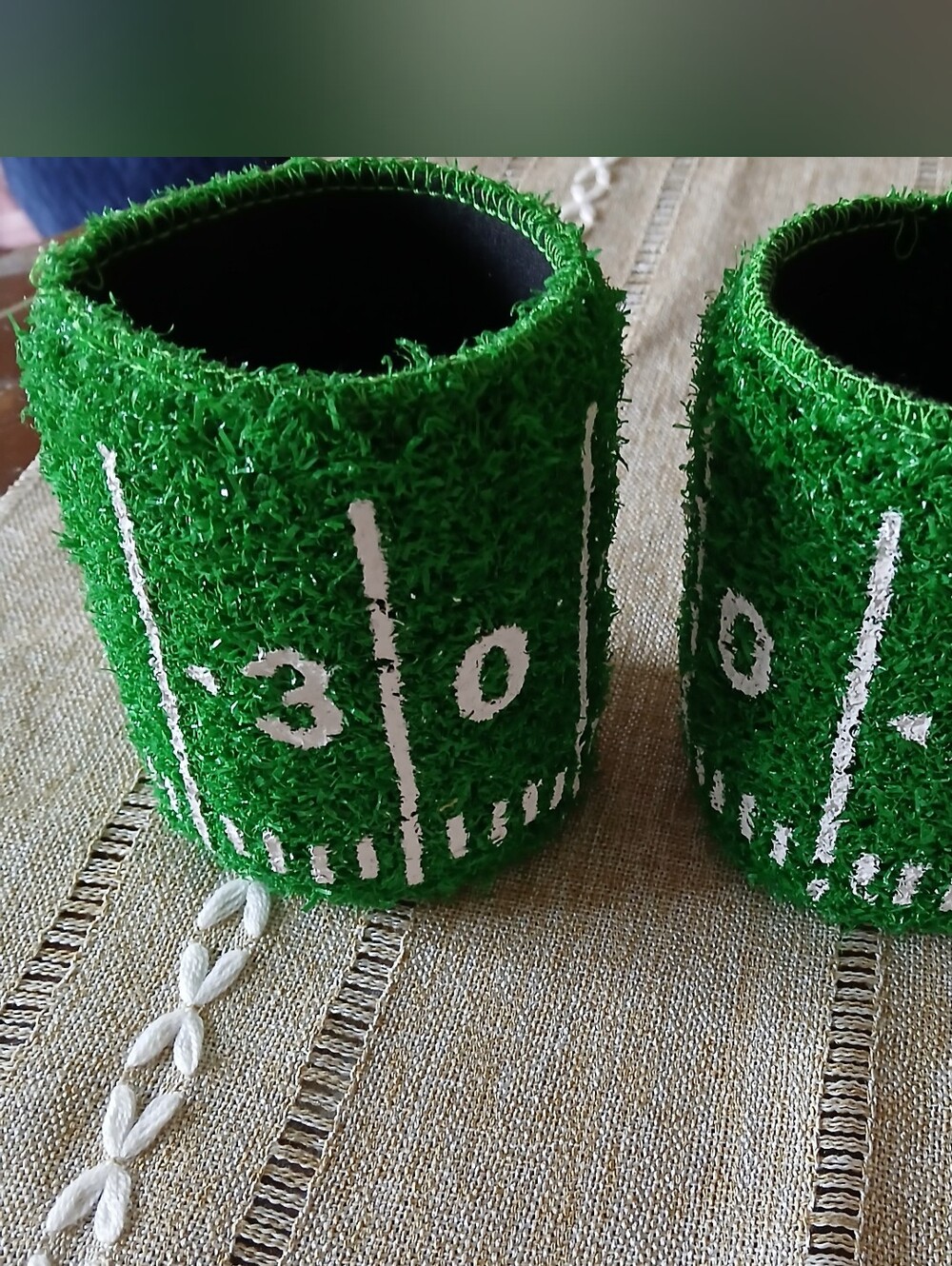 Green Football Field Can Coolers - Set of 2 - GAME DAY BABY! BRAND NEW!